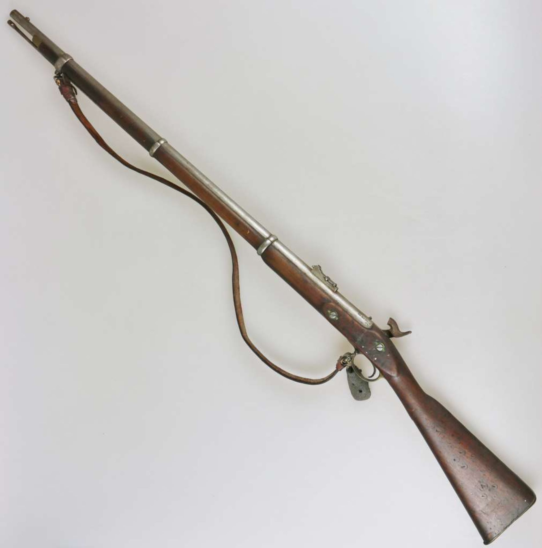 Perkussionsgewehr England, Enfield M 1853. Glatter Lauf, Kal. ca. 15 mm mit klappbarer Visierung und - Bild 4 aus 5