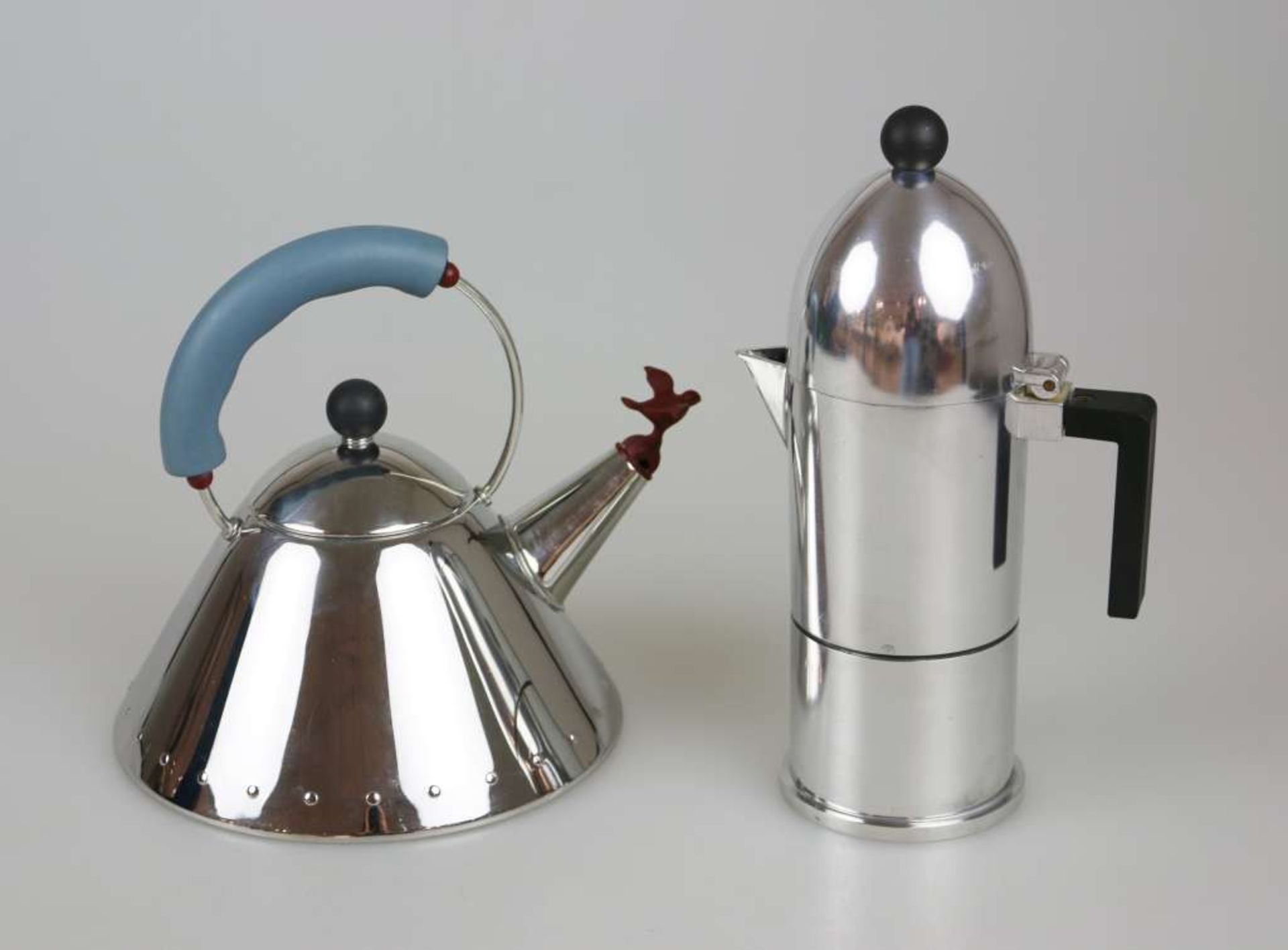 Alessi, Aldo Rossi Espressomaschinen 'La Cupola', 1988, H. 29 cm. und Wasserkessel Alessi "Bird - Bild 2 aus 5