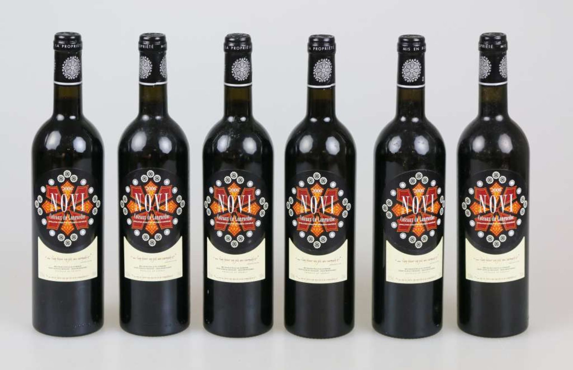 Rotwein, 6 Flaschen Novi, Domaine Saint-Jean du Novicat, Coteaux du Languedoc, 2000, 0,75 L. Der