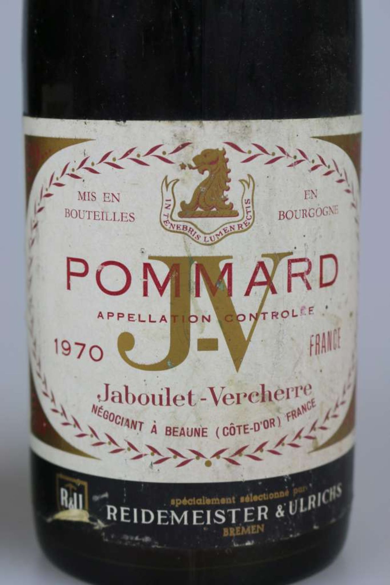 Rotwein, Flasche Pommard, Cote Beaune, 1970 top shoulder und 1 Flasche Chambolle-Musigny 1966 - Bild 3 aus 3