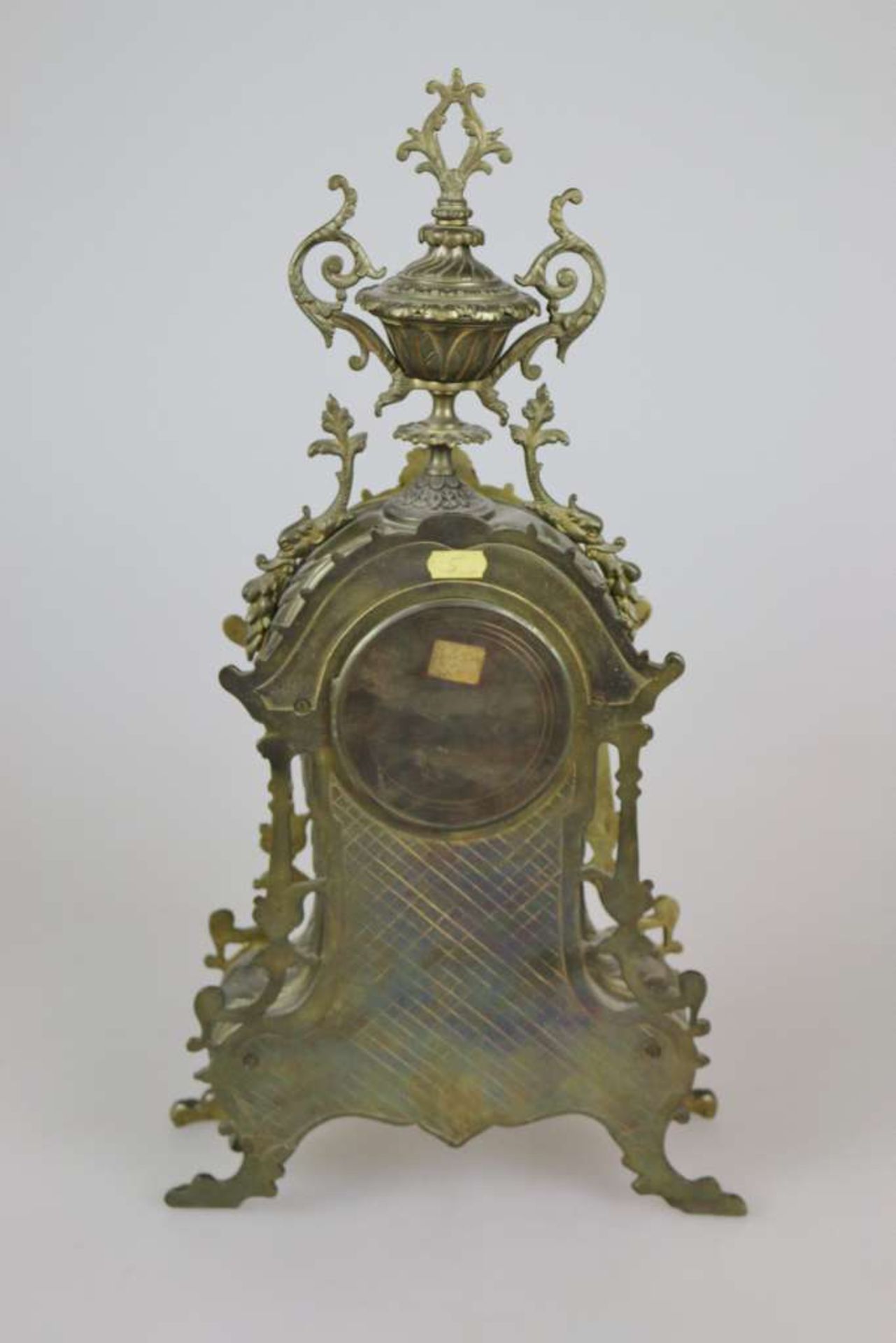 Große Cartelluhr Louis XIV Stil, 19. Jh./ Napoleon III., schwerer Metallguss, baldachinartiger - Bild 2 aus 5