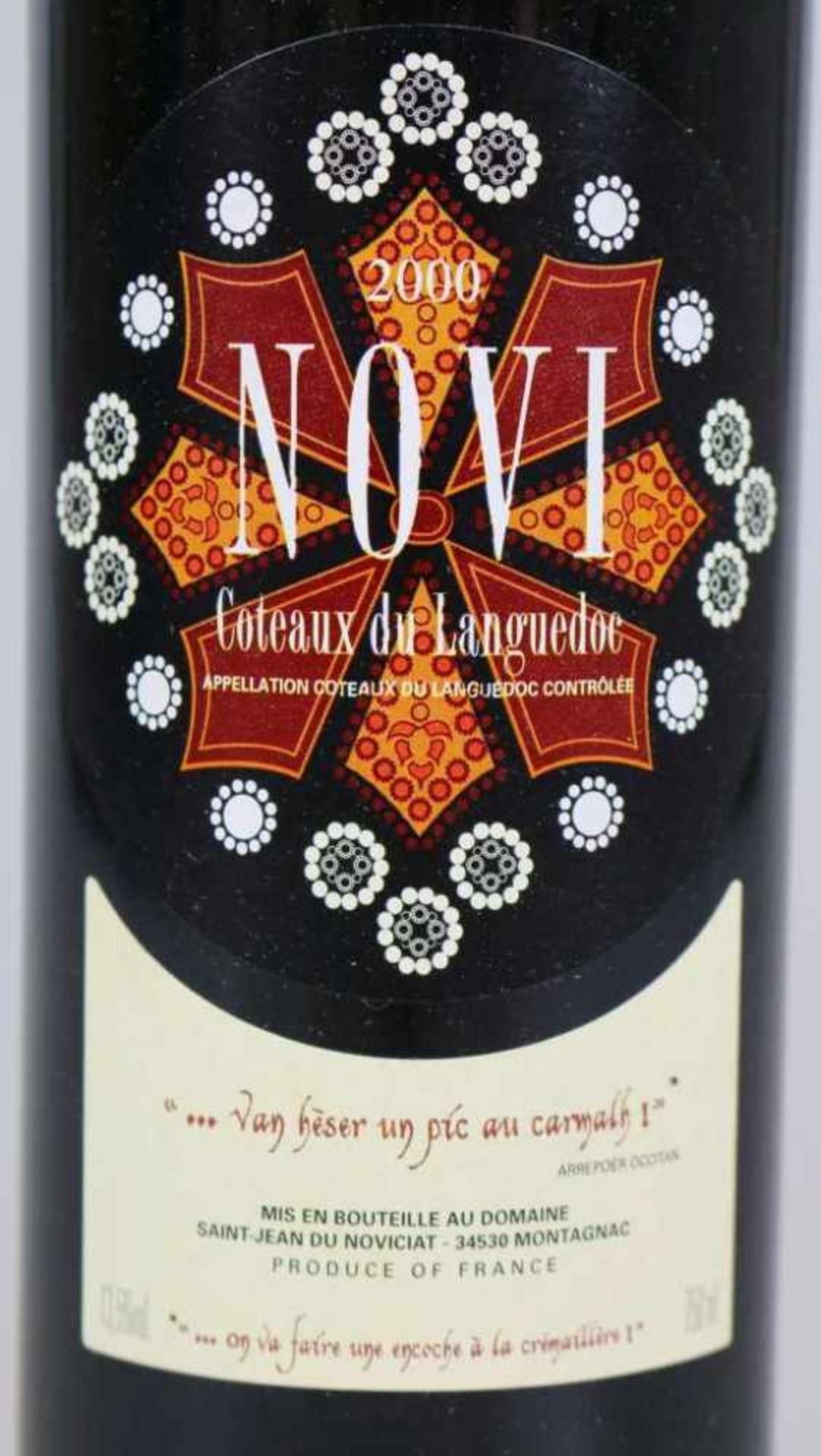 Rotwein, 6 Flaschen Novi, Domaine Saint-Jean du Novicat, Coteaux du Languedoc, 2000, 0,75 L. Der - Bild 3 aus 4
