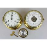 Konvolut von 3 maritime Instrumenten, Deutschland, 20. Jh., bestehend aus Schiffsbarometer, -