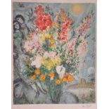 Marc CHAGALL (1887-1985), Bouquet multicolor, 1981, Farblithographie auf Japan, Expl. 45/250, im