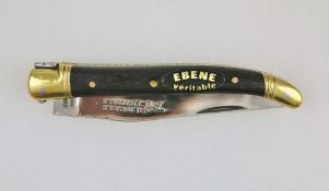 Taschenmesser, Laguiole Le Fidele, Ébène véritable, Frankreich 20. Jh., Klinge aus Edelstahl,