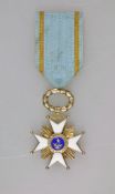 Lettland, Orden der drei Sterne, Ritterkreuz, 1. Modell (1924-1940), Silber und emailliert, am Band,