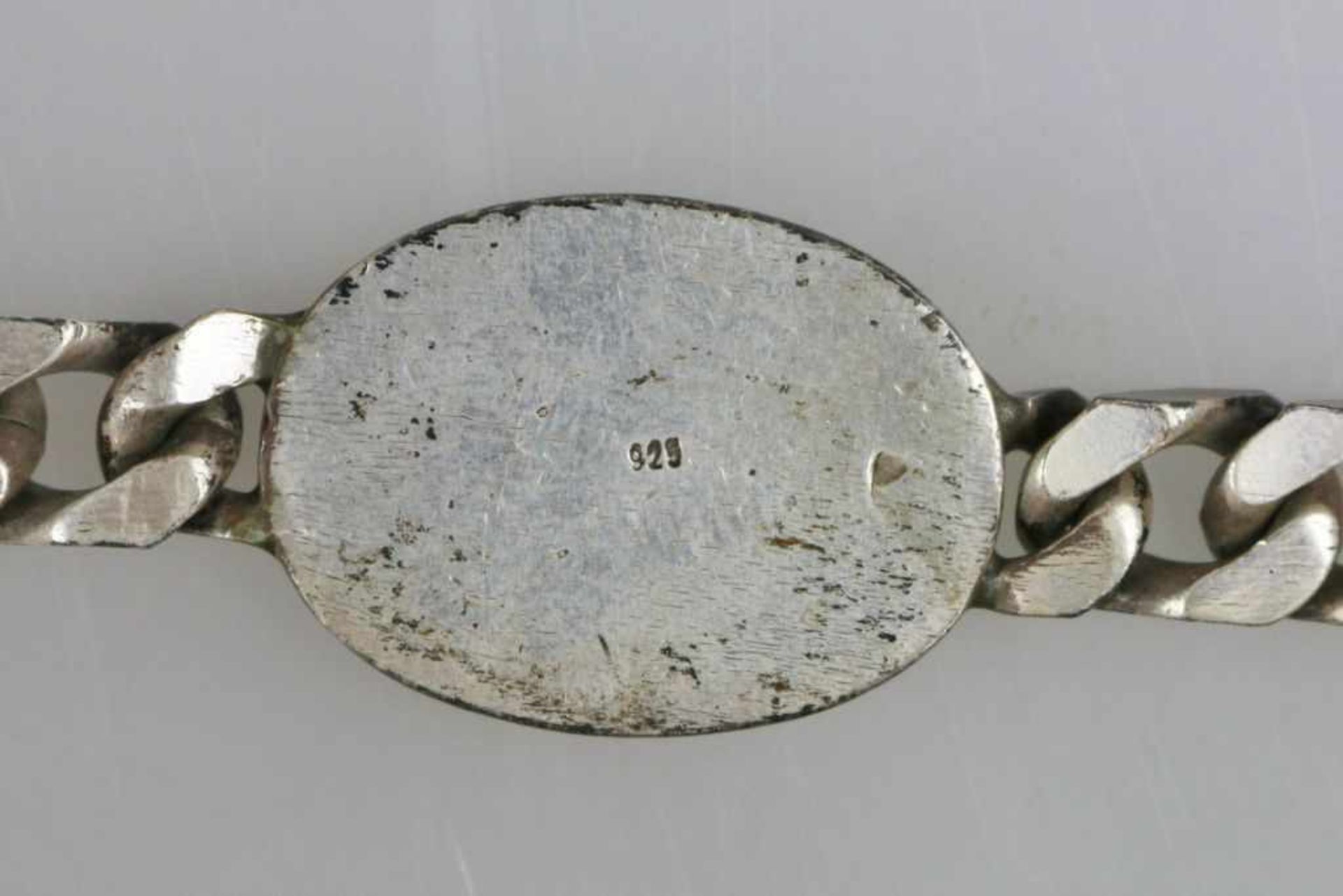 Gliederarmband mit Setterkopfrelief, 925er Silber, gestempelt. Mittig ovale Schmuckplatte mit Relief - Image 4 of 4