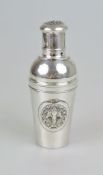 Cocktail-Shaker, 3-teilig, Sterling, Thailand, 20. Jh. konischer Korpus mit abnehmbarem Deckel und