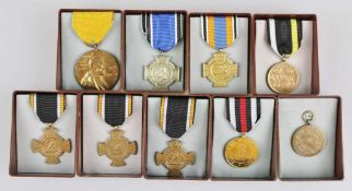 Konvolut von 9 Auszeichnungen, bestehend aus: Hohenzollern Denkmünze für Kämpfer 1848-1849,