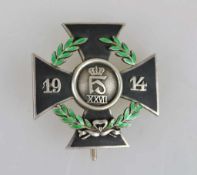 Reuß (jüngere + ältere Linie) Kriegsverdienstkreuz 1915, Steckkreuz, rückseitig an Nadel, Silber,