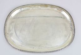 Großes Tablett, Sterling Silber, Wilkens & Söhne, 20. Jh., superelliptische Form, glatter Spiegel,