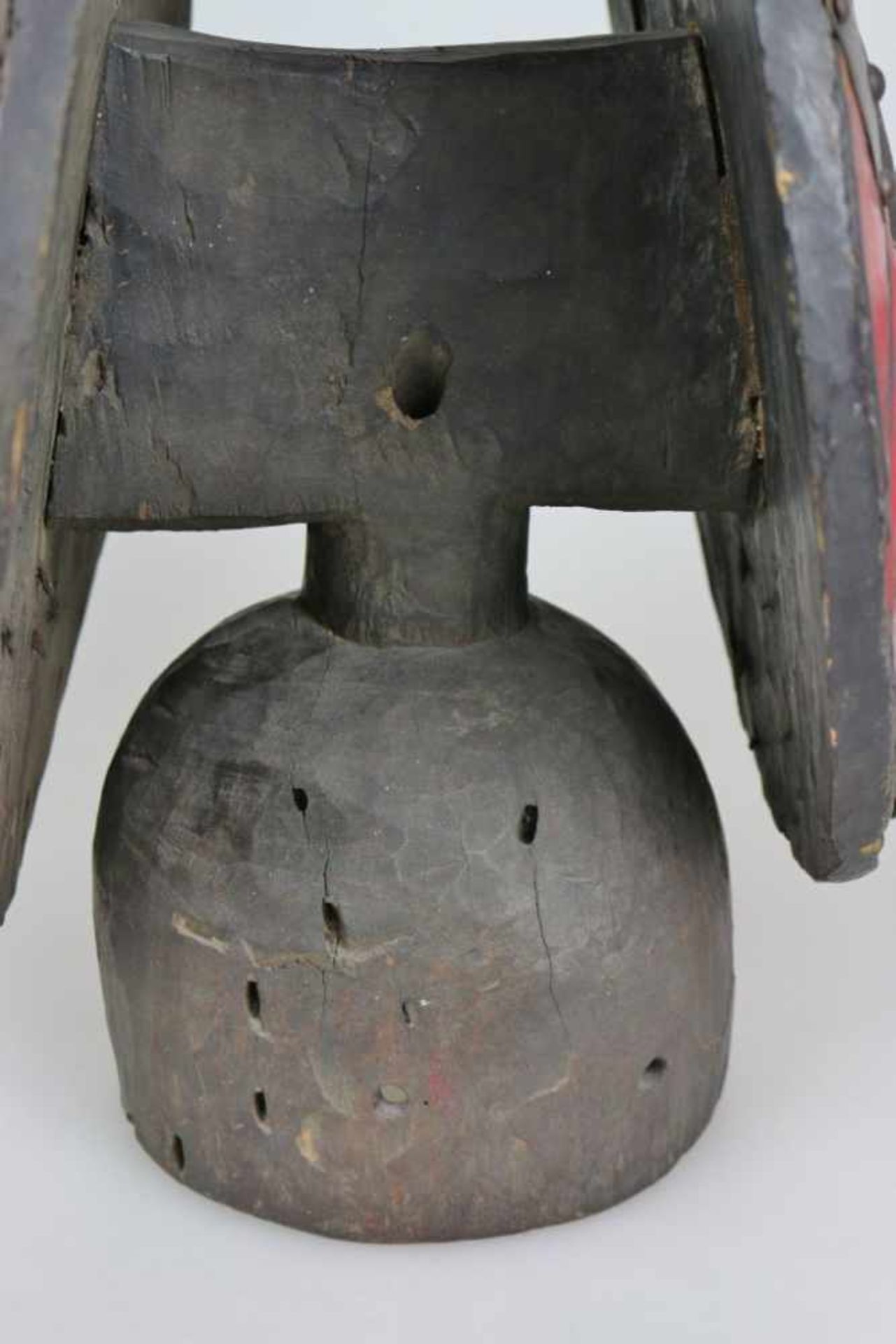 IJEBU, Nigeria, äußerst seltener "Januskopf-Aufsatz" der Ijebu. H.: 66 cm, Holz geschnitzt, rote - Bild 7 aus 13