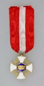 Orden der Krone von Italien (Ordine della Corona d'Italia), Ritterkreuz im Etui. Gold, emailliert am