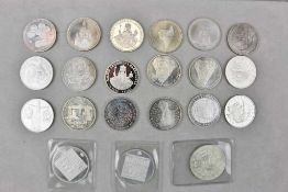 Konvolut verschiedener Silbermünzen, bestehend aus 18 x 10 DM Gedenkmünzen sowie 2 x 100 Schilling