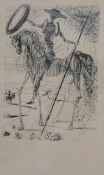 Salvador DALI (1904-1989), Radierung, Don Quichotte, 1966, Druckmaße: 17,3 x 12,3 cm. Leicht