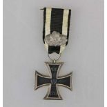 Preussen Eisernes Kreuz 2.Klasse 1870 für Kämpfer am schwarz/weissen Band mit Jubiläumsspange