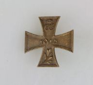 Sachsen-Coburg-Gotha Kriegserinnerungszeichen 1916-1918, Steckkreuz, rückseitig an Nadel, Kupfer,