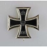 Preußen Eisernes Kreuz 1914 1. Klasse, geschwärzter Eisenkern mit Silberrahmen, rückseitig "KO"