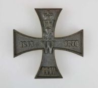 Großes Eisernes Kreuz, Vorderseite mit den Jahreszahlen 1813, 1870 und 1914, die Rückseite bez. "