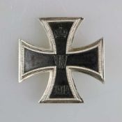 Preußen Eisernes Kreuz 1914 1. Klasse, Eisenkern geschwärzt mit Silberrahmen, leicht gewölbt,