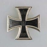 Preußen Eisernes Kreuz 1914 1. Klasse, Eisenkern geschwärzt mit Silberrahmen, leicht gewölbt,