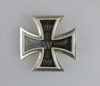 Preußen Eisernes Kreuz 1914 1. Klasse, Waffelmuster, rückseitig Wappenpunze des Herstellers AWS,