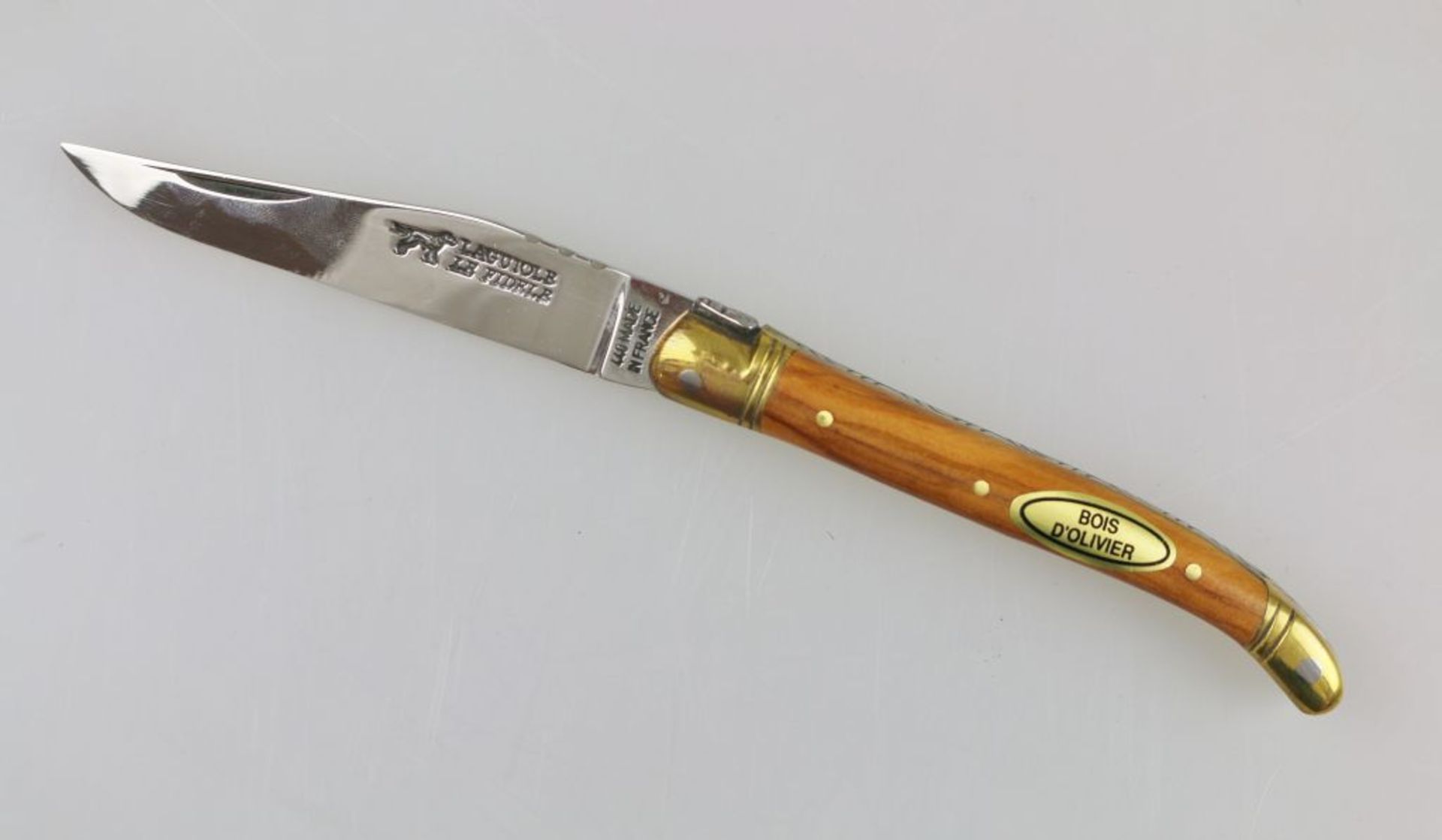 Taschenmesser, Laguiole Le Fidele, Bois d'olivier, Frankreich 20. Jh., Klinge aus Edelstahl, - Bild 2 aus 3