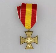 Baden, Kreuz für freiwillige Kriegshilfe 1914 am Band, Buntmetall, Zustand 1 -2, Band neu.- - -20.00
