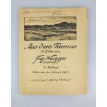 Fritz Wucherer, Aus dem Taunus, mit 16 Ill., Verlag: Marburg Elwert o J 1921, 14 Tafeln in