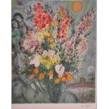 Marc CHAGALL (1887-1985), Bouquet multicolor, 1981, Farblithographie auf Japan, Expl. 103/250, im