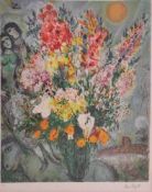 Marc CHAGALL (1887-1985), Bouquet multicolor, 1981, Farblithographie auf Japan, Expl. 103/250, im