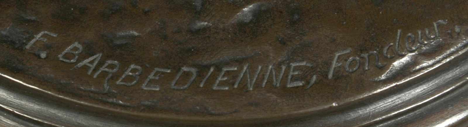Bronze-Plastik, "Junge, halbnackte Frau beim Spielen der Violine", Delaplanche, Eugène,Belleville - Image 5 of 5