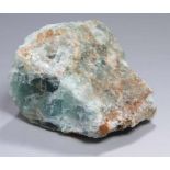 Mineral, "Fluorit", naturgewachsene, grün kristalline Ausformung mit weißlichen undbräunlichen