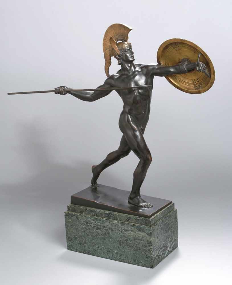 Bronze-Plastik, "Achilles", Wandschneider, Wilhelm Georg Johannes, Plau am See 1866 - 1942ebenda,