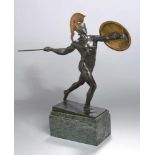 Bronze-Plastik, "Achilles", Wandschneider, Wilhelm Georg Johannes, Plau am See 1866 - 1942ebenda,