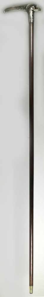 Spazierstock, 1. Hälfte 20. Jh., Griff aus Silber, gearbeitet in Form eines Adlerkopfes,Schuss aus - Image 2 of 5