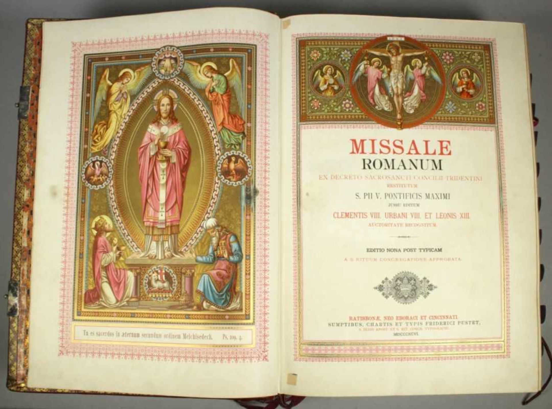 Buch, "Missale Romanum", Verlag Friedrich Pustet, 1896, geprägter Einband, guterErhaltungszustand - Bild 2 aus 2