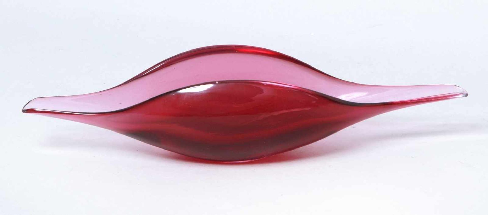 Glas-Zierschale, Murano, Seguso Vetri d'Arte, 50/60er Jahre, Entw.: wohl Flavio Poli,farbloses,