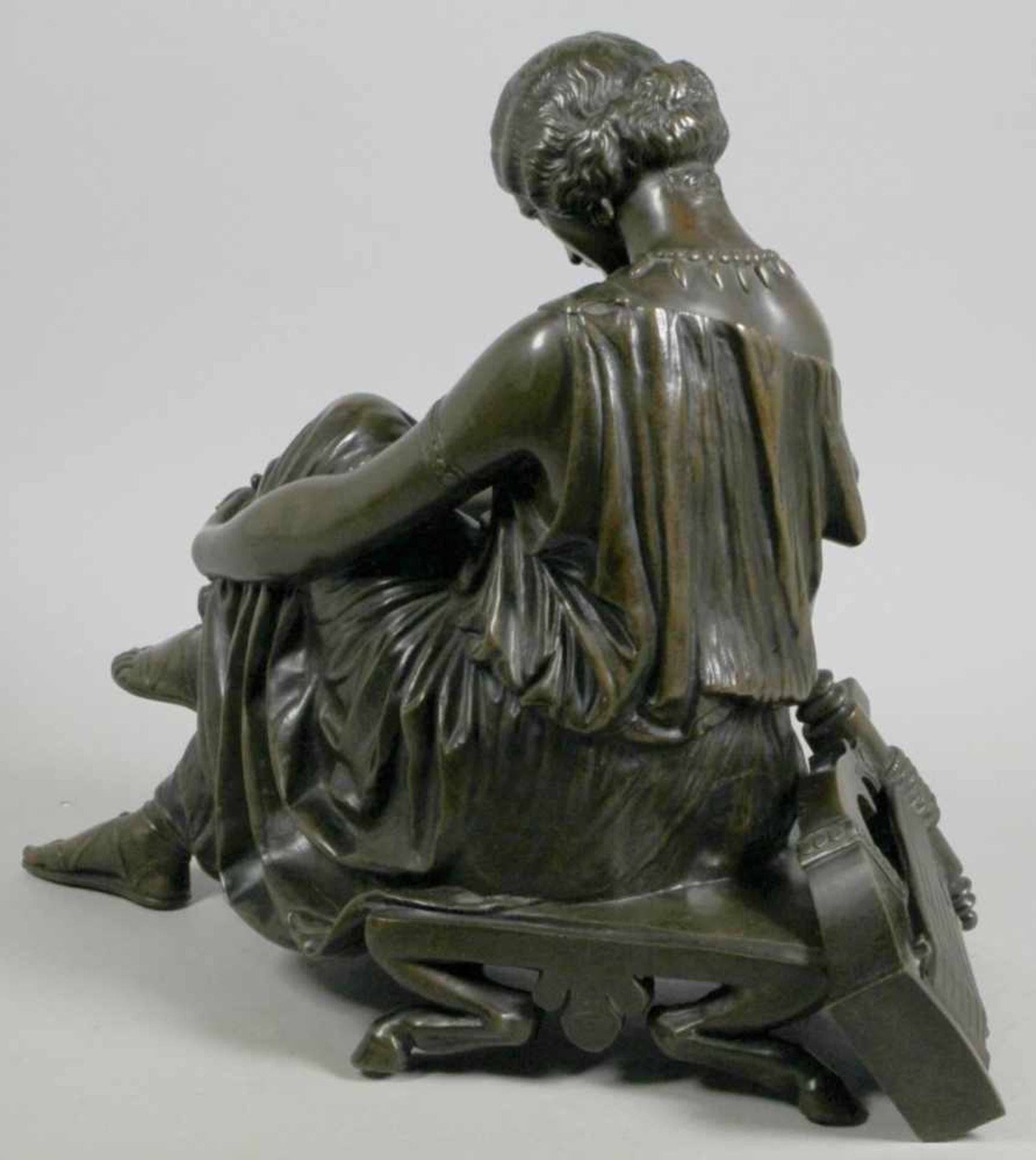 Bronze-Plastik, "Sappho", Pradier, James (Jean Jacques), französischer Bildhauer 1792 -1852, - Bild 2 aus 4