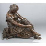 Bronze-Plastik, "Sappho", Pradier, James (Jean Jacques), französischer Bildhauer 1792 -1852,