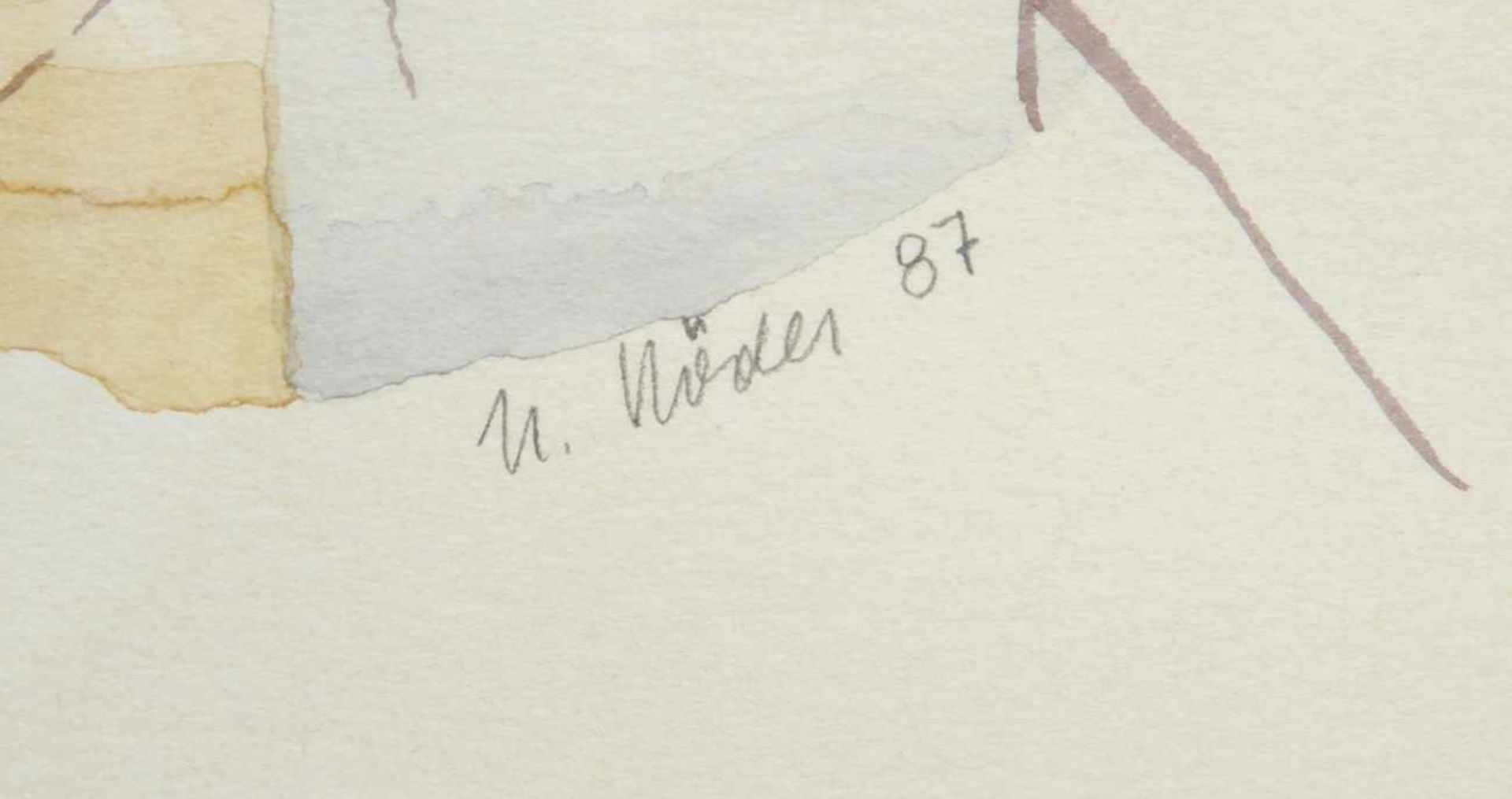 Röder, Maler 2. Hälfte 20. Jh. "Bäume", Aquarell, sign., dat. 1987, 42 x 31 cm - Bild 2 aus 2