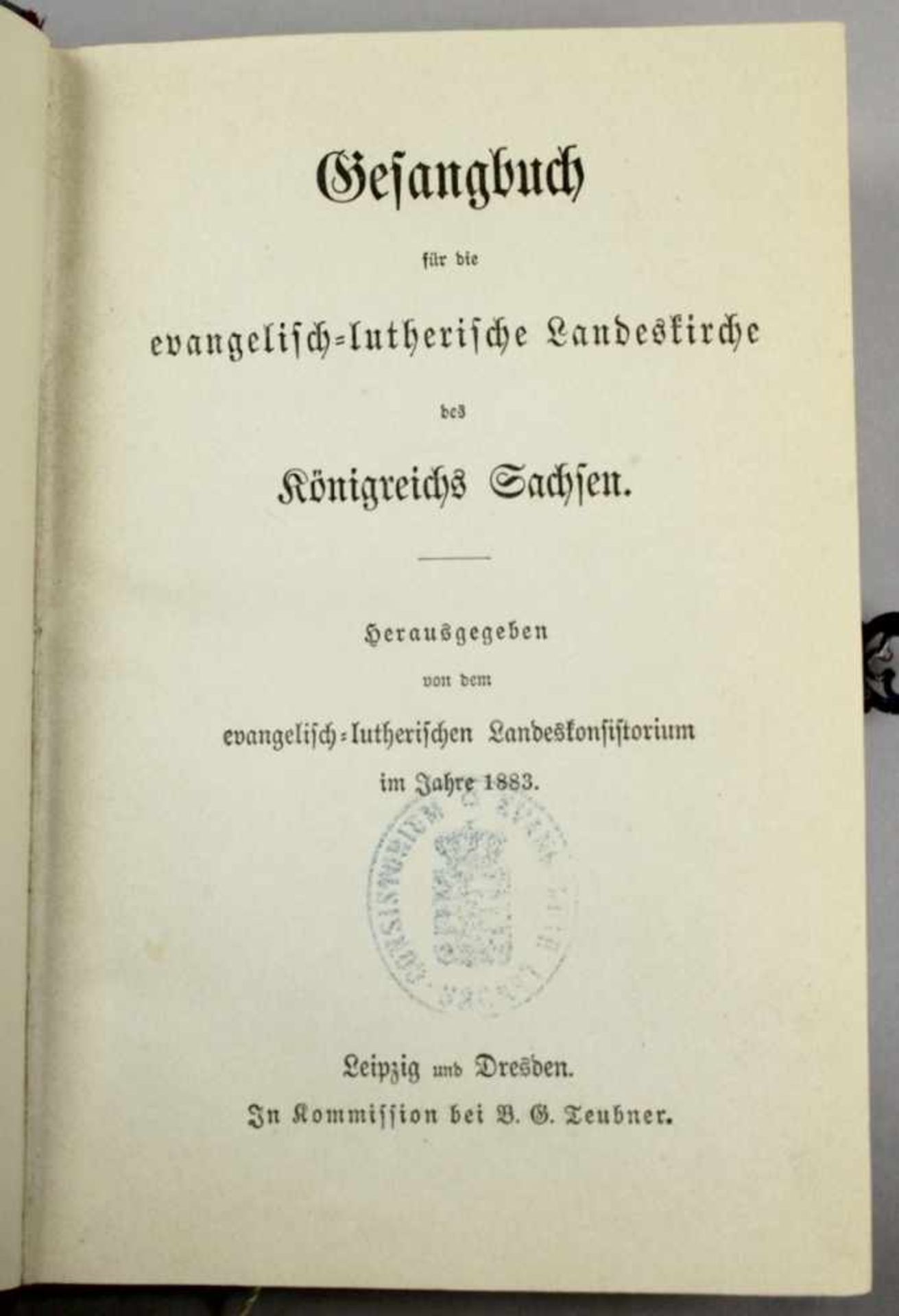 Gesangbuch, 1883, für die evangelisch-lutherische Landeskirche des Königreichs Sachsen,sehr fein - Bild 2 aus 2