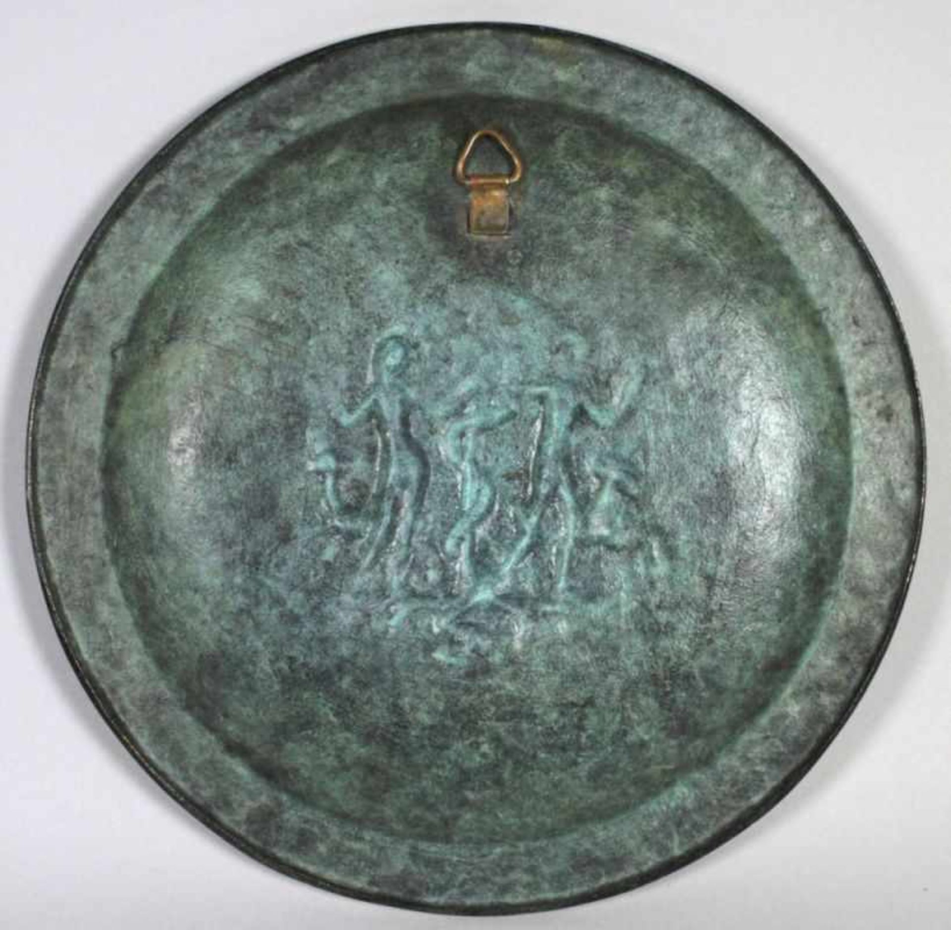 Bronze-Wandteller, "Adam und Eva", Nuss, Fritz, 1907 - 1999, im Spiegel - Bild 2 aus 3