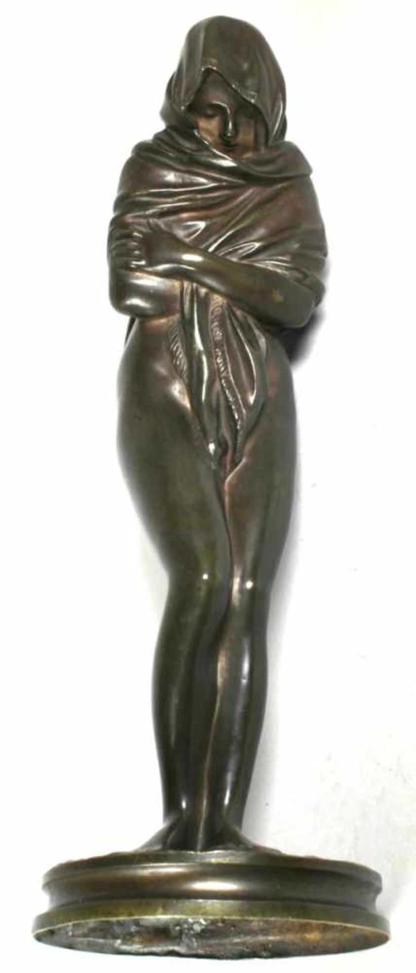 Jugendstil Bronze Figur, "Weiblicher Halbakt", Réne, wohl französischer Bildhauer,vollplastische - Bild 2 aus 8