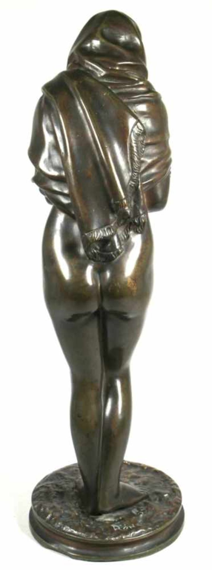 Jugendstil Bronze Figur, "Weiblicher Halbakt", Réne, wohl französischer Bildhauer,vollplastische - Bild 4 aus 8