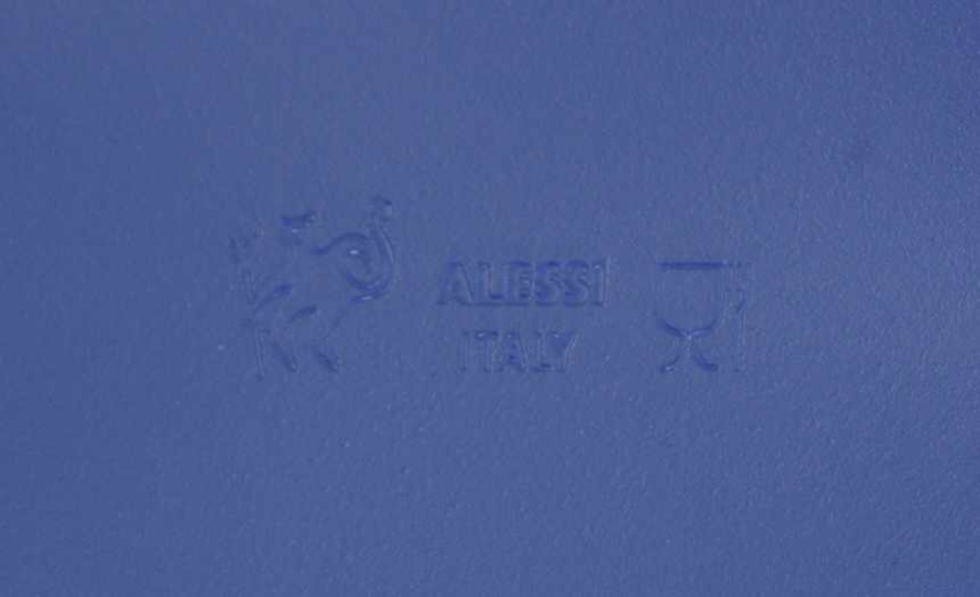 Kunststoff-Keksdose, "Mary Biscuit - blau", Alessi, Italien, geschweifte Form, Deckel inKeksform, - Bild 2 aus 2