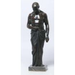 Bronze-Plastik, "Männlicher Halbakt", anonymer Bildhauer um 1900, vollplastische,naturalistische,