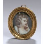 Elfenbein-Miniatur, "Damenportrait", anonymer Miniaturmaler 1. Hälfte 20. Jh., polychrom,oval, 5,5 x