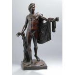 Bronze-Plastik, "Bogenschütze", anonymer Bildhauer um 1900, vollplastische,naturalistische, stehende