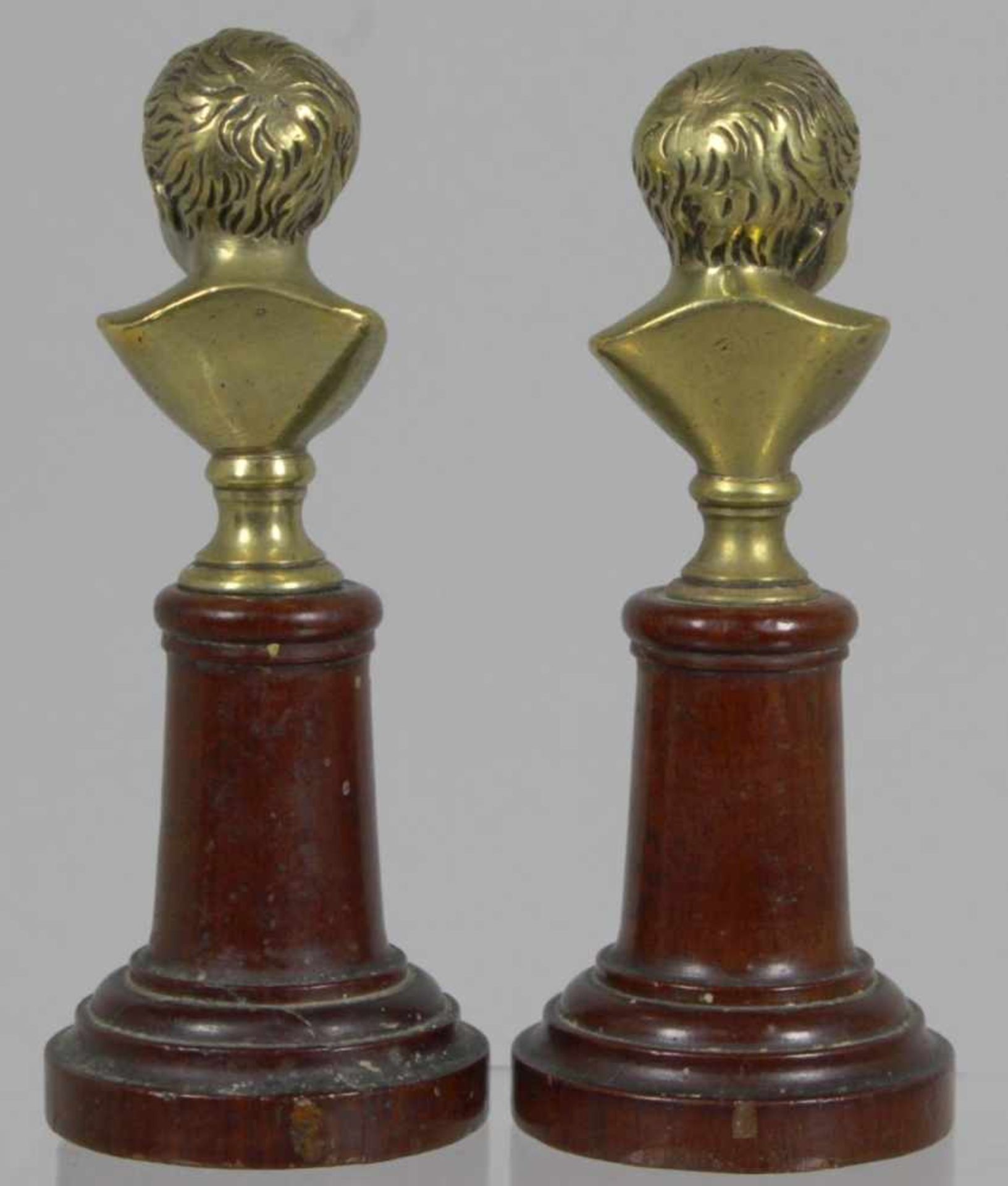 Ein Paar Bronze-Büsten, "KInderköpfe", Frankreich, anonymer Bildhauer des 19. Jh.,plastische, - Bild 2 aus 2